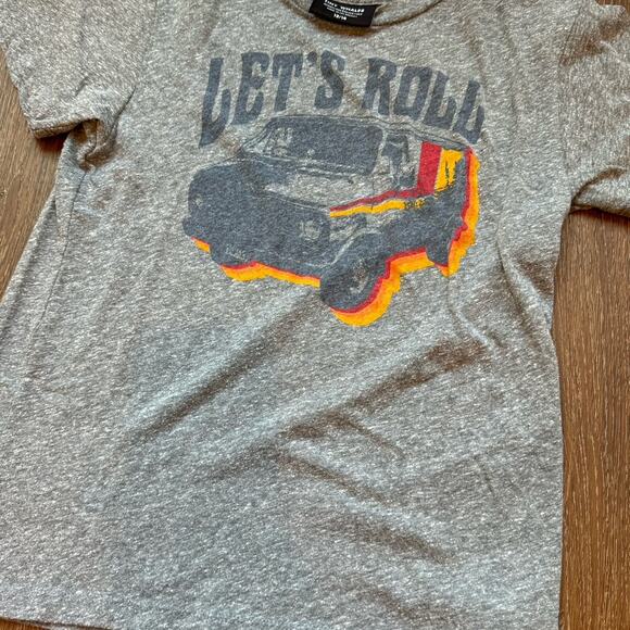 Tiny Whales Boys Lets Roll T Shirt Gray Sz 10/12 - Picture 2 of 3